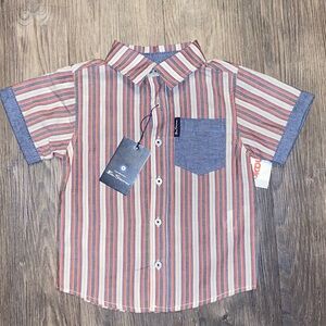 Bob Sherman Striped Button Down Shirt Top Size 2T